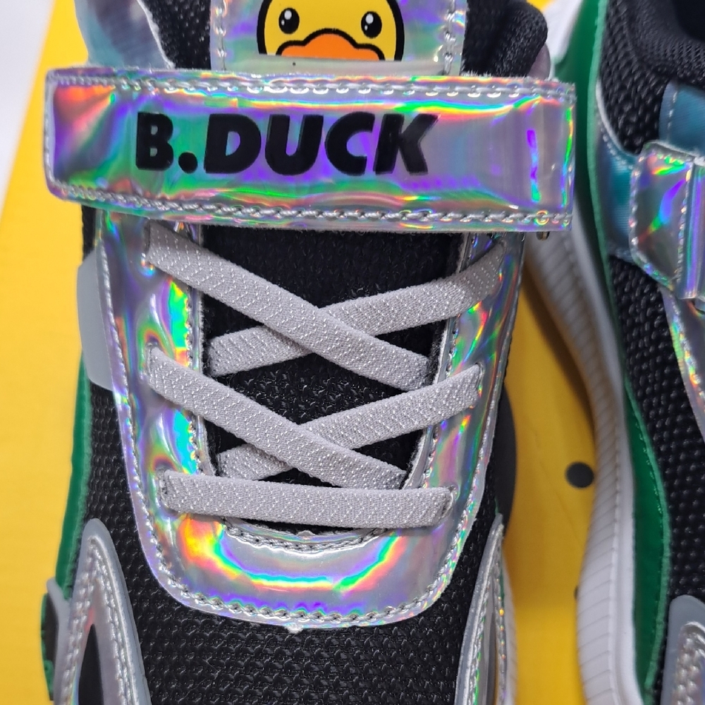 Kids' Holographic Sneakers with Green Accents - Picture 11 of 14